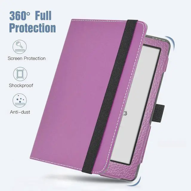 Alt view image 6 of 7 - for Onyx Boox Poke 5 Rotating Case 360 Degree Rotary Stand with Cute Pattern Cover for Onyx Boox Poke 5 /Boox Poke 5S 6 EReader Case Purple