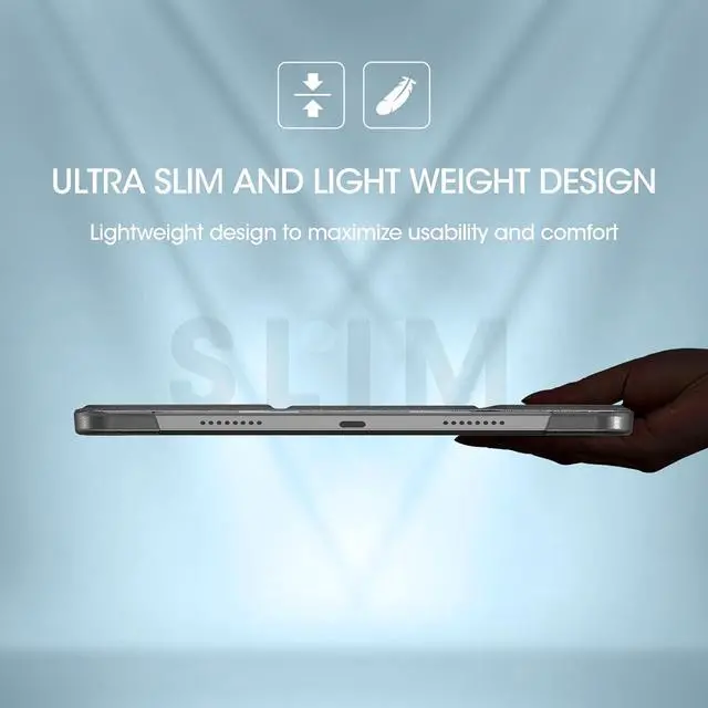 Alt view image 7 of 7 - for Onn. 12.1 Tablet Pro 2024 Case Slim Stand Hard Back Shell Protective Smart Cover for Onn. 12.1 Inch Tablet Pro 2024 Model -Black