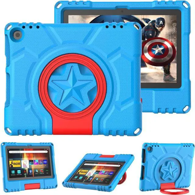Main image of Fire HD 8 Tablet Case for Kids(12th/10th Generation 2024/2022/2020 Release) Lightweight Shockproof Kid-Proof Cover with Convertible Handle Stand Incompatible with Alcatel Nokia TCL Blue