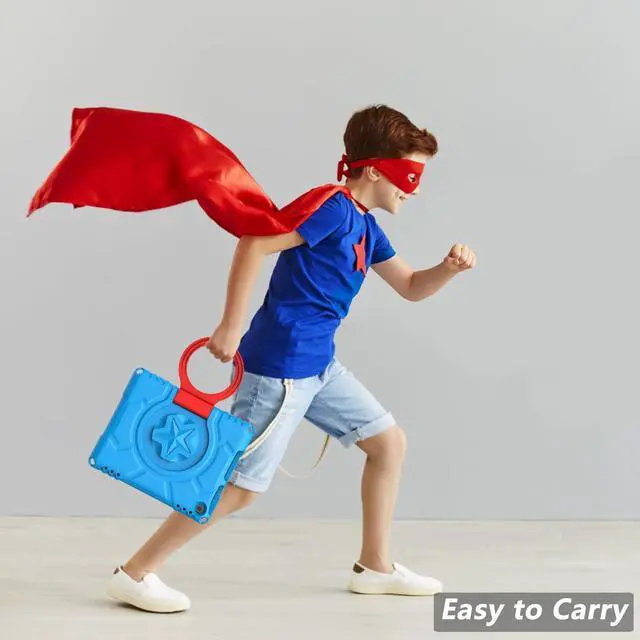 Alt view image 6 of 7 - Fire HD 8 Tablet Case for Kids(12th/10th Generation 2024/2022/2020 Release) Lightweight Shockproof Kid-Proof Cover with Convertible Handle Stand Incompatible with Alcatel Nokia TCL Blue