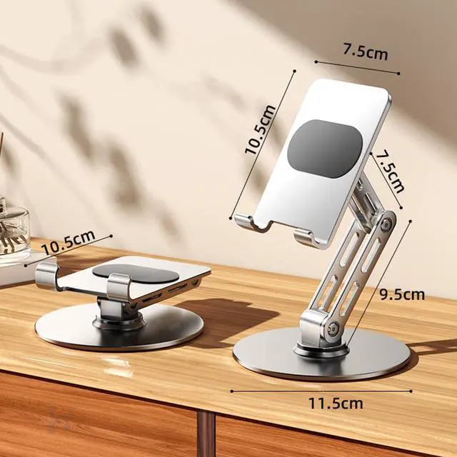 Alt view image 6 of 6 - Adjustable Tablet Stand for Desk for ipad Stand for 4.7-12.9 Inch Devices 360° Rotating Aluminum Alloy Silver Compatible with ipad Tablet Kindle TAB Surface Cell Phone Stand Holder for Desk