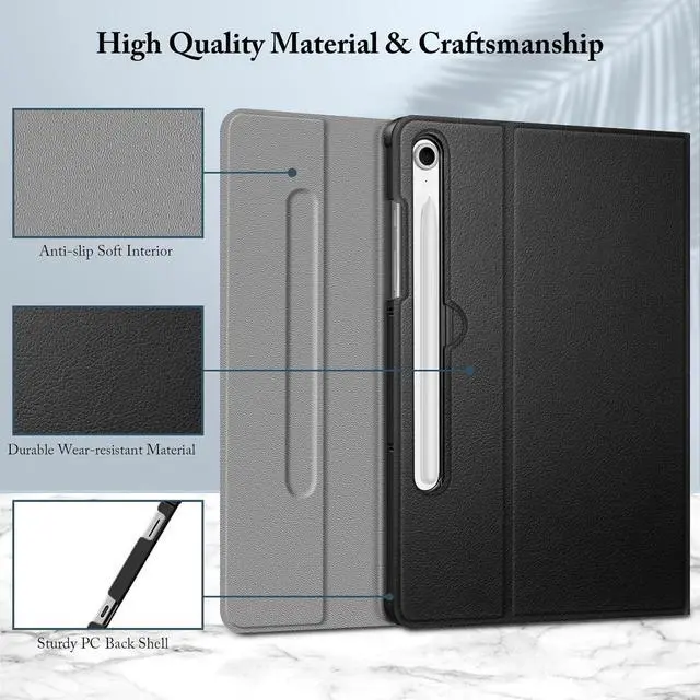 Alt view image 6 of 7 - Keyboard Case for  Galaxy Tab S10 FE/ S9 FE 5G 10.9 Inch/Tab S9 11 Inch with S Pen Holder Slim Stand Cover Detachable Wireless Bluetooth Keyboard Black