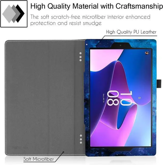 Alt view image 6 of 7 - Folio Case Cover for 10.1 Fire HD 10 Tablet (Previous 9th / 7th / 5th Generation 2019/2017 /2015 Release) (BlueSky)
