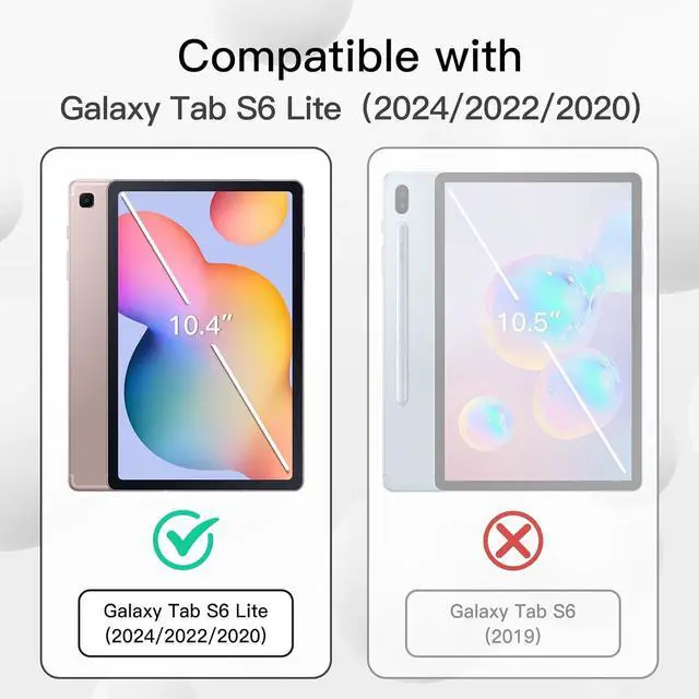 Alt view image 2 of 6 - Case for  Galaxy Tab S6 Lite 10.4-Inch 2024/2022/2020 with S Pen Holder Slim Tablet Cover with Soft TPU Back Auto Wake/Sleep (Pink Gold)