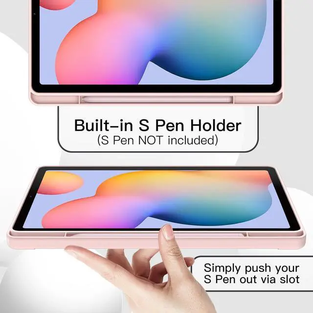 Alt view image 5 of 6 - Case for  Galaxy Tab S6 Lite 10.4-Inch 2024/2022/2020 with S Pen Holder Slim Tablet Cover with Soft TPU Back Auto Wake/Sleep (Pink Gold)