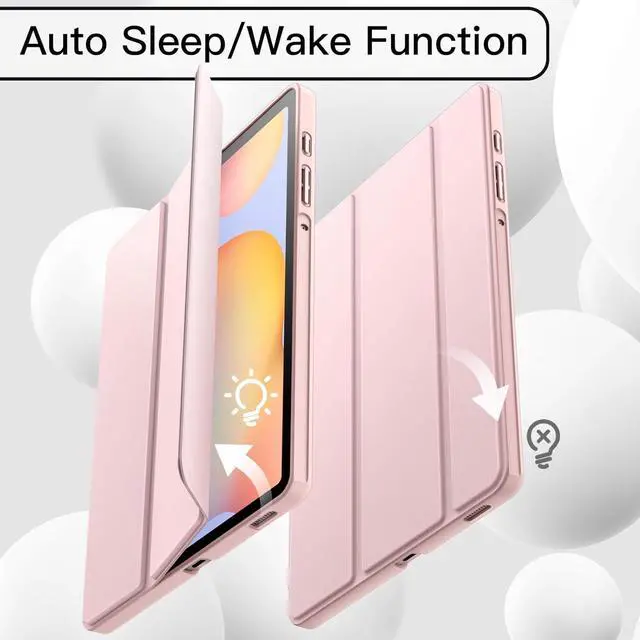 Alt view image 6 of 6 - Case for  Galaxy Tab S6 Lite 10.4-Inch 2024/2022/2020 with S Pen Holder Slim Tablet Cover with Soft TPU Back Auto Wake/Sleep (Pink Gold)