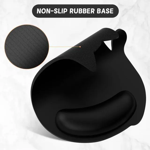 Alt view image 3 of 7 - Ergonomic Mouse Pad with Wrist Rest Cute Cat Memory Foam Padded Pain Relief Non-Slip Wrist Support Mouse Mat for Gaming Work Computer Laptop Funny Office Supplies Desk Accessory Jet Black