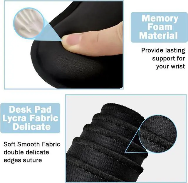 Alt view image 3 of 7 - Large Mouse Pad and Keyboard Wrist Rest Desk Pad for Keyboard and Mouse 4-in-1 Large Gaming Mouse Pad with Wrist Support Desk Mat for Home Office Study Game-Black
