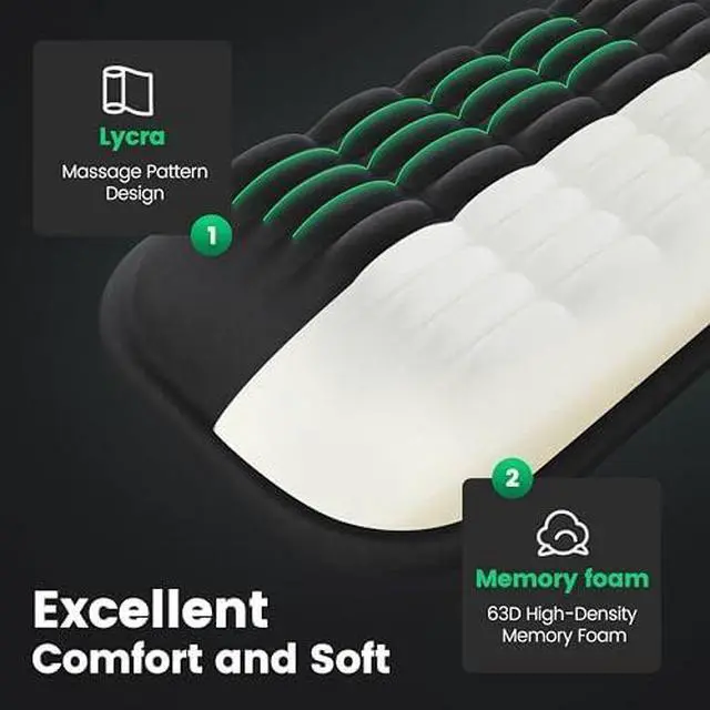 Alt view image 3 of 5 - Ergonomic Wrist Rest for Keyboard and Mouse Soft Memory Foam Keyboard Wrist Rest Set with Non-Slip Silicone Base Easy Typing Pain Relief Comfort for Office Work Gaming (Classic Black)