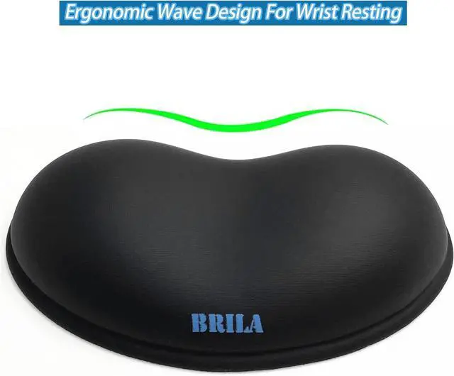 Alt view image 2 of 6 - Ergonomic Silicone Mouse Wrist Rest Cooling Silica Gel PU Leather Mouse Wrist Support Pad for Office Work and Laptop Computer Gaming