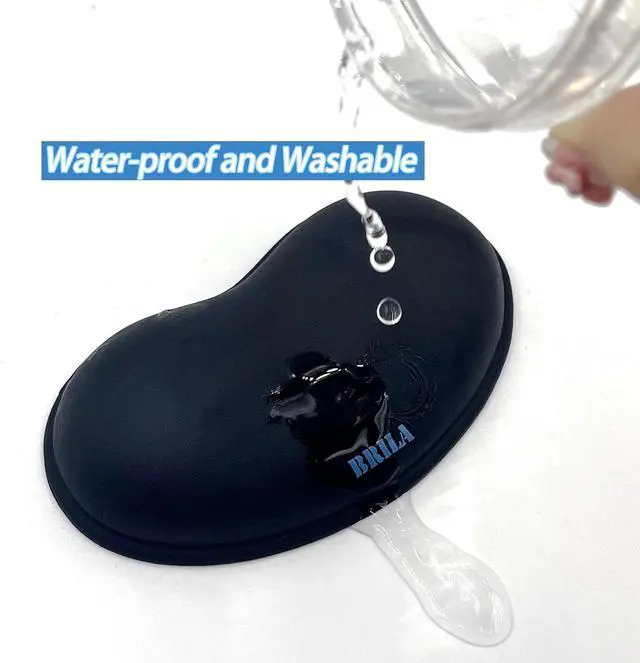 Alt view image 6 of 6 - Ergonomic Silicone Mouse Wrist Rest Cooling Silica Gel PU Leather Mouse Wrist Support Pad for Office Work and Laptop Computer Gaming