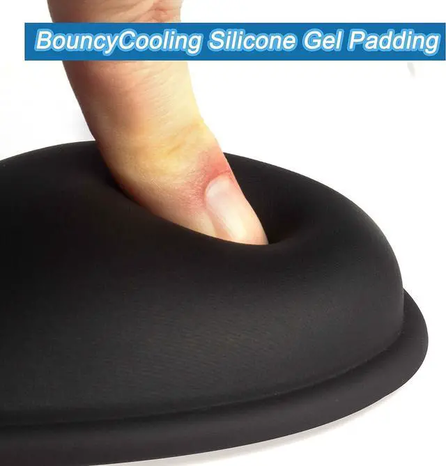 Alt view image 5 of 6 - Ergonomic Silicone Mouse Wrist Rest Cooling Silica Gel PU Leather Mouse Wrist Support Pad for Office Work and Laptop Computer Gaming