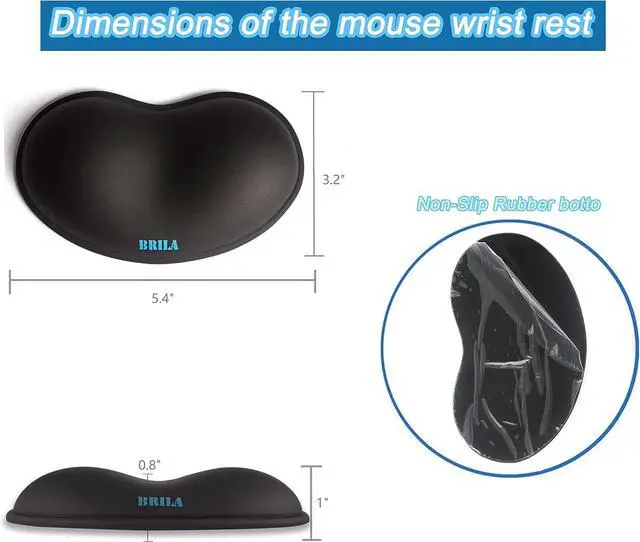 Alt view image 4 of 6 - Ergonomic Silicone Mouse Wrist Rest Cooling Silica Gel PU Leather Mouse Wrist Support Pad for Office Work and Laptop Computer Gaming