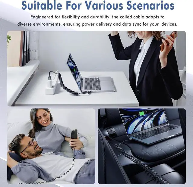 Alt view image 7 of 7 - Coiled Lightning Cable 3FT 2 Pack MFi Certified Car iPhone Charger CableUSB to Lightning Cable Compatible with iPhone 14/13/12/11 Pro Max/XS Max/XR/X/8/7/iPad