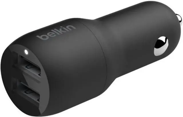 Alt view image 5 of 7 - 24-Watt Dual USB Car Charger - 2 12W USB-A Ports with Lightning Cable - Fast Charging for  iPhone  Galaxy AirPods & More - USB-C Charger