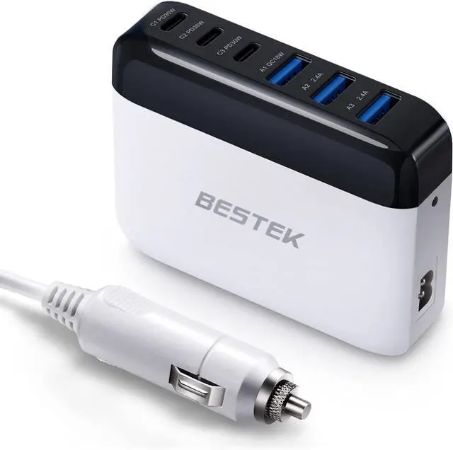 Main image of Multi Ports USB Car Charger Fast Charge 125W 14A Quick Charge 3.0 & USB-C PD Car Charger Adapter with Smart Identification for Cell Phones Tablets and Other USB Devices