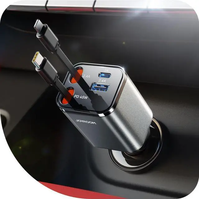 Main image of [2025 Ultra-Compact] JOYROOM Retractable Car Charger 84W Car Charger USB C for iPhone 16 Fast Charging, Car Accessories, Car Adapter Travel Essentials Gifts for Women Men, for iPhone 16 15 14 13 12