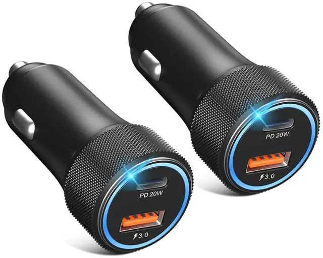 Main image of USB C Car Charger 2 Pack 38W Cigarette Lighter Adapter 12V USB Outlet PD/QC Fast Charging Car Phone Charger Plug for iPhone 16 15 14 13 Pro Max iPad Android  S25 S24 S23 S22 Pixel 9 8