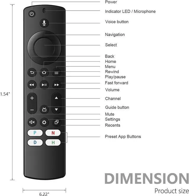 Alt view image 7 of 7 - Replacement Voice Remote Control for Insignia Toshiba Pioneer Smart TV Compatible with TV Stick 4k 4k Max Cube