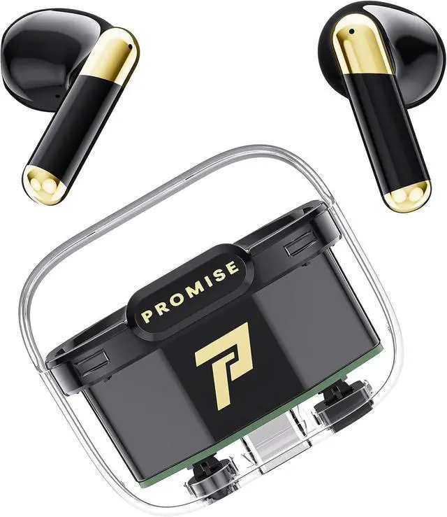Main image of Promise Wireless Earbuds Bluetooth5.3 Earphones,40Hrs Play, ENC Noise Cancelling Mic,13mm Deep Bass,Remote Control for TikTok,YouTube Shorts Like,Smart Phone Laptop Computer Sports Headphones(Black)
