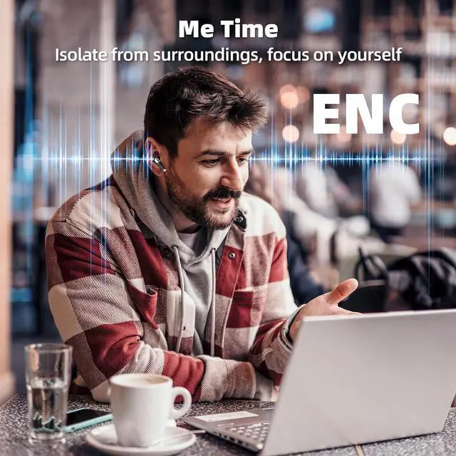 Alt view image 2 of 7 - Promise Wireless Earbuds Bluetooth5.3 Earphones,40Hrs Play, ENC Noise Cancelling Mic,13mm Deep Bass,Remote Control for TikTok,YouTube Shorts Like,Smart Phone Laptop Computer Sports Headphones(Black)