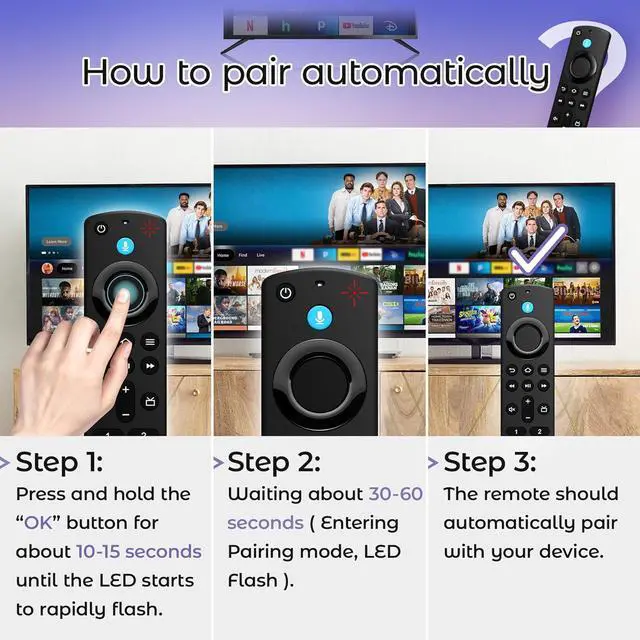 Alt view image 6 of 7 - Replacement Remote Control for TV Stick(2nd Gen/3rd Gen/4K/4K Max/Lite) TV Cube for All Insignia/Toshiba/Pioneer Smart TVs
