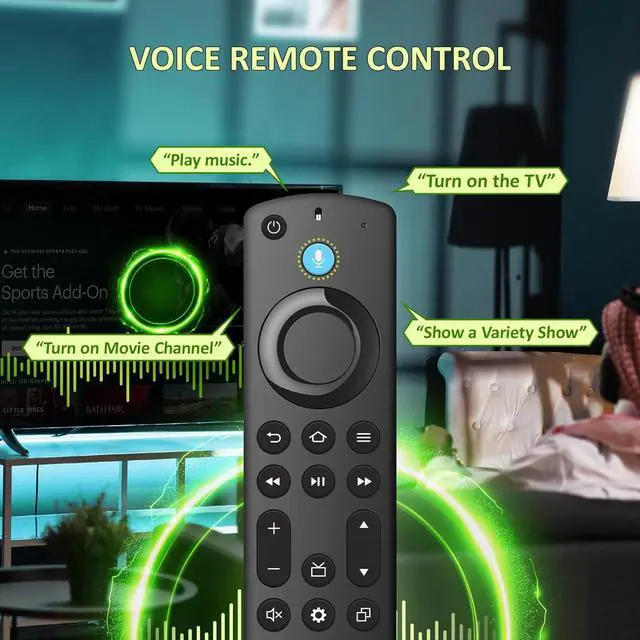 Alt view image 4 of 7 - Voice Remote Replacement fit for TV Stick(4K 4K Max Lite) TVs Cube Smart TV (3rd Gen) and for Insignia Toshiba Pioneer Omni Smart TVs