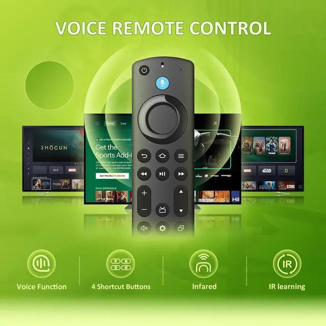 Alt view image 7 of 7 - Voice Remote Replacement fit for TV Stick(4K 4K Max Lite) TVs Cube Smart TV (3rd Gen) and for Insignia Toshiba Pioneer Omni Smart TVs