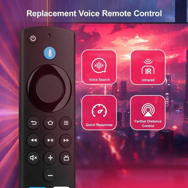 Alt view image 4 of 7 - Replacement Voice Remote Control Compatible with AMZ TV Stick/Lite/Cube/4K Max/4K 3rd Gen Smart TVs for Insignia-Toshiba-Pioneer Smart TVs