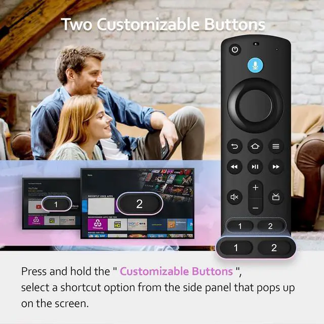 Alt view image 4 of 7 - Replacement Voice Remote Control Fit for AMZ Smart TVs Stick/4K Max/4K/Cube/Stick Lite/Stick HD Smart TV 3rd Gen Compatible with Insignia/Toshiba/Pioneer Smart TVs