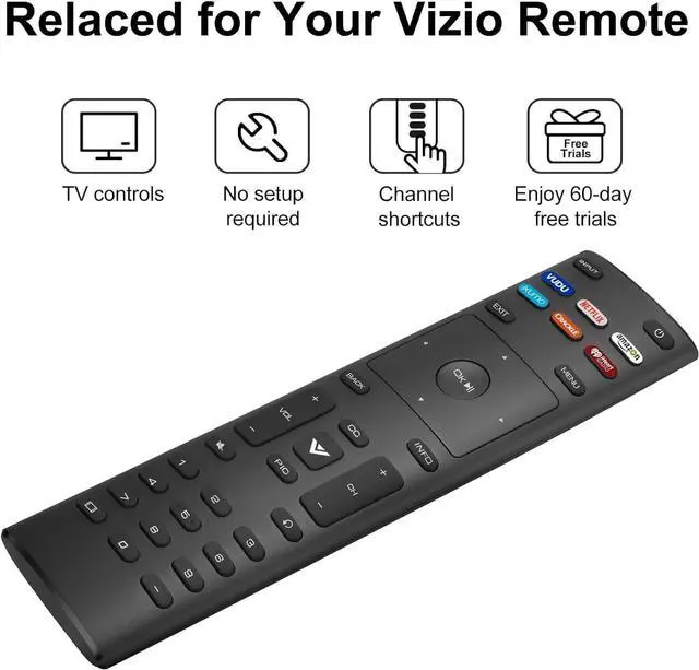 Alt view image 3 of 7 - Remote for Vizio Smart TV Remote 2-Pack Universal Replacement Control for Vizio TV Remote Compatible for VIZIO All LED LCD HD 4K UHD HDR Smart TV