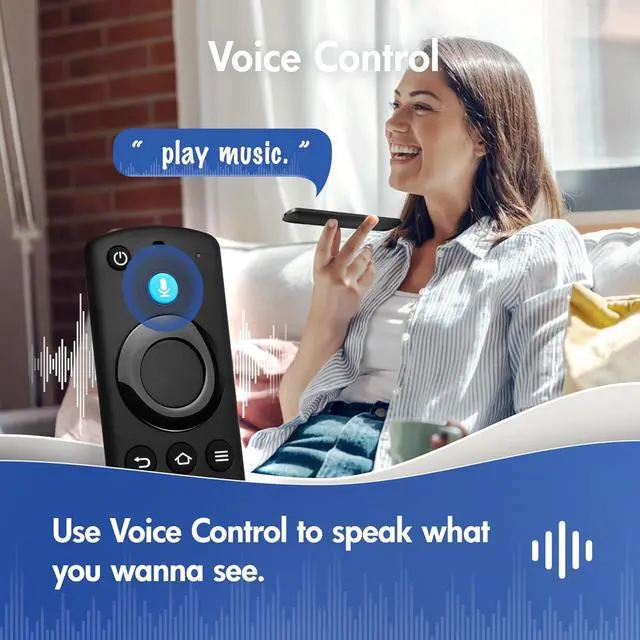 Alt view image 3 of 7 - Replacement Voice Remote Control fit for Smart TVs Stick/TV Cube/Lite/4K/4K Max and fit for Insignia/Toshiba/Pioneer Smart TVs