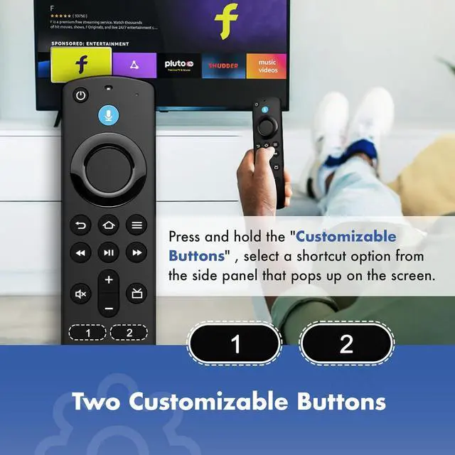 Alt view image 4 of 7 - Replacement Voice Remote Control fit for Smart TVs Stick/TV Cube/Lite/4K/4K Max and fit for Insignia/Toshiba/Pioneer Smart TVs