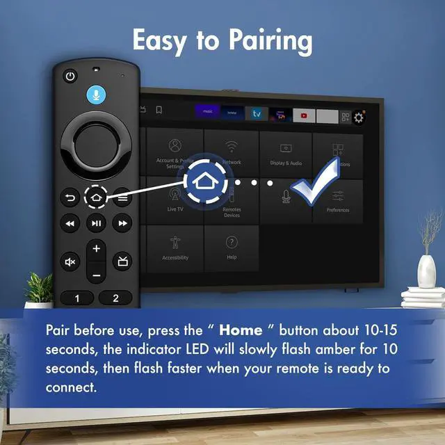 Alt view image 5 of 7 - Replacement Voice Remote Control fit for Smart TVs Stick/TV Cube/Lite/4K/4K Max and fit for Insignia/Toshiba/Pioneer Smart TVs