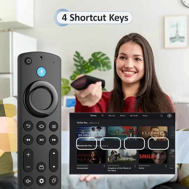 Alt view image 4 of 7 - Replacement Voice Remote Control for All Series TV Cube/Stick Compatible with Stick 4K Max/4K (1st/2nd Gen) Stick (2nd/3rd Gen)/Lite/HD Omni Series Insignia/Toshiba/Pioneer Smart TV