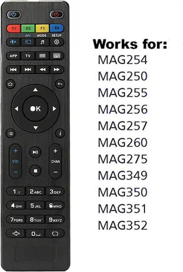 Alt view image 2 of 4 - Replacement Remote Control for MAG254 MAG250 255/256 / 257/260 / 275/349 / 350/351 / 352 MAG322W1 MAG 322 OTT TV Box IPTV Set-Top Box