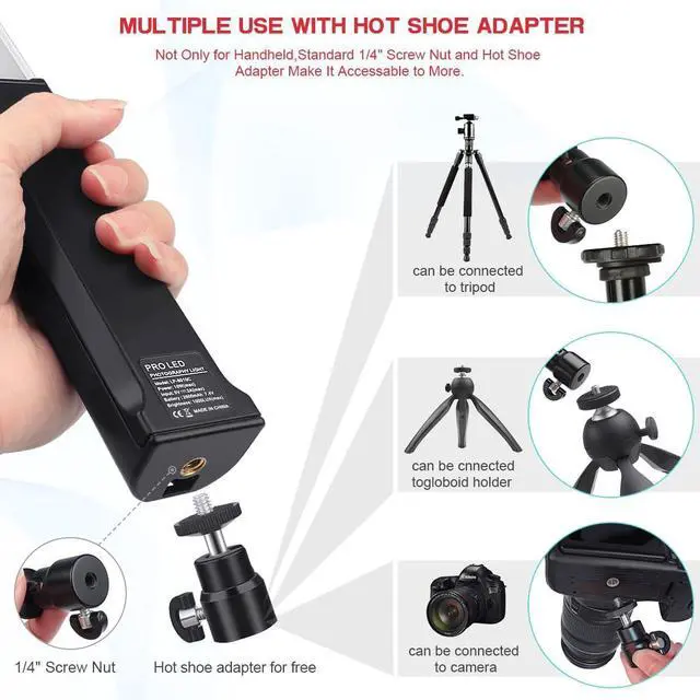 Alt view image 4 of 7 - RGB Photography Light Wand Handheld LED Video Light 9 Colors with Built-in Rechargable Battery and Remote Control 1000 Lumens Adjustable 3200K-5600K