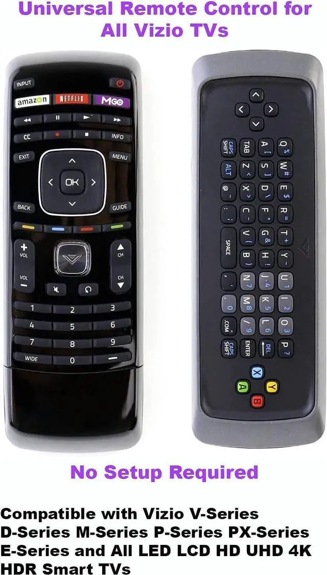 Alt view image 2 of 4 - Universal Remote Control for Vizio Smart TV Remote Compatible with All Vizio LCD LED HDTV Smart TVs Including Dual Side QWERTY Keyboard