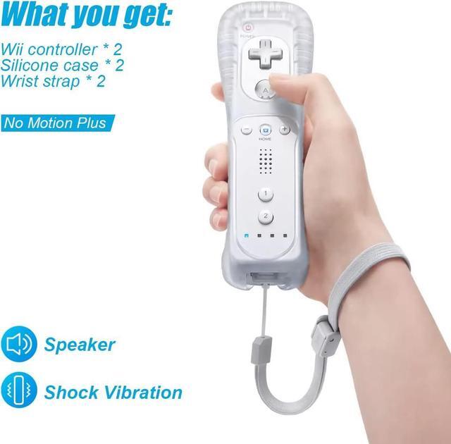 Alt view image 3 of 7 - Wii Controller 2 Pack Wii Remote Controller with Silicone Case and Wrist Strap Remote Controller for Wii/Wii U White