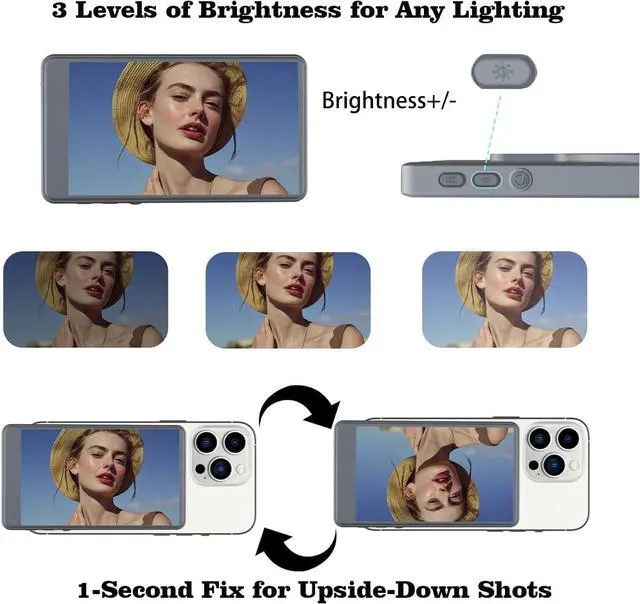 Alt view image 4 of 7 - Phone Vlog Selfie Monitor Screen Magnetic Vlog Selfie Monitor Screen with Remote Control Wireless Back Camera Monitor for Vlog Live Stream TikTok YouTube Compatible with iPhone & Android (Grey)