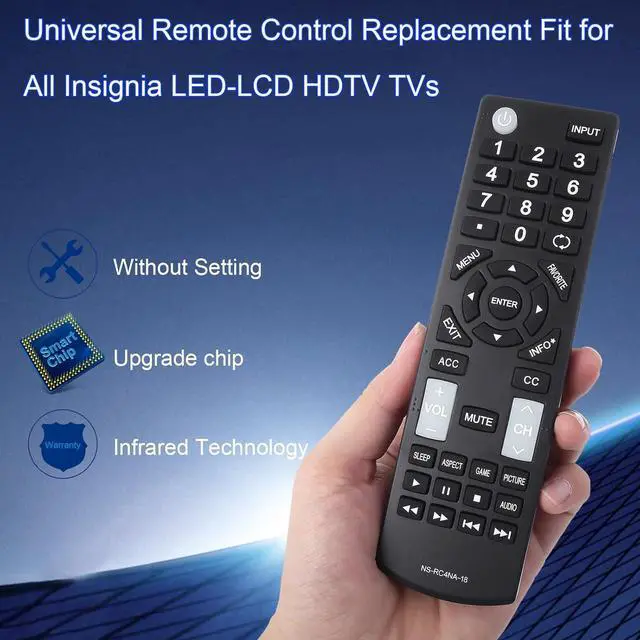 Alt view image 4 of 7 - Universal Remote Control Replacement Fit for All Insignia LED-LCD HDTV TVs