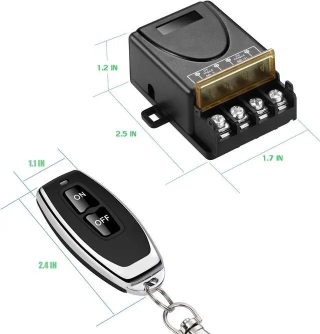 Alt view image 5 of 6 - Wireless Remote Switch with 328 ft Long Range DC 12V/24V/48V/72V Current Rating 30A 12v Remote Control Switch for All Kinds of DC Motors Luminaire Controll etc