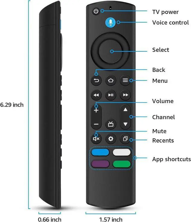 Alt view image 5 of 5 - New Voice Remote Replacement Compatible with AMZ Stick (4K 4K Max HD Lite) TV Cube Fit for Insignia Toshiba Smart TVs