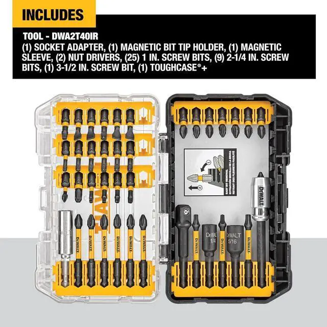 Alt view image 5 of 7 - Screwdriver Bit Set Impact Ready FlexTorq 40-Piece (DWA2T40IR)