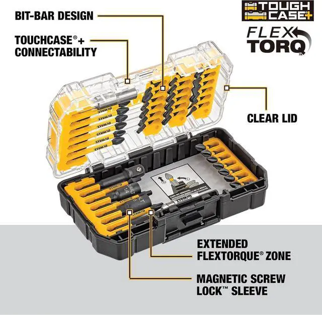 Alt view image 6 of 7 - Screwdriver Bit Set Impact Ready FlexTorq 40-Piece (DWA2T40IR)