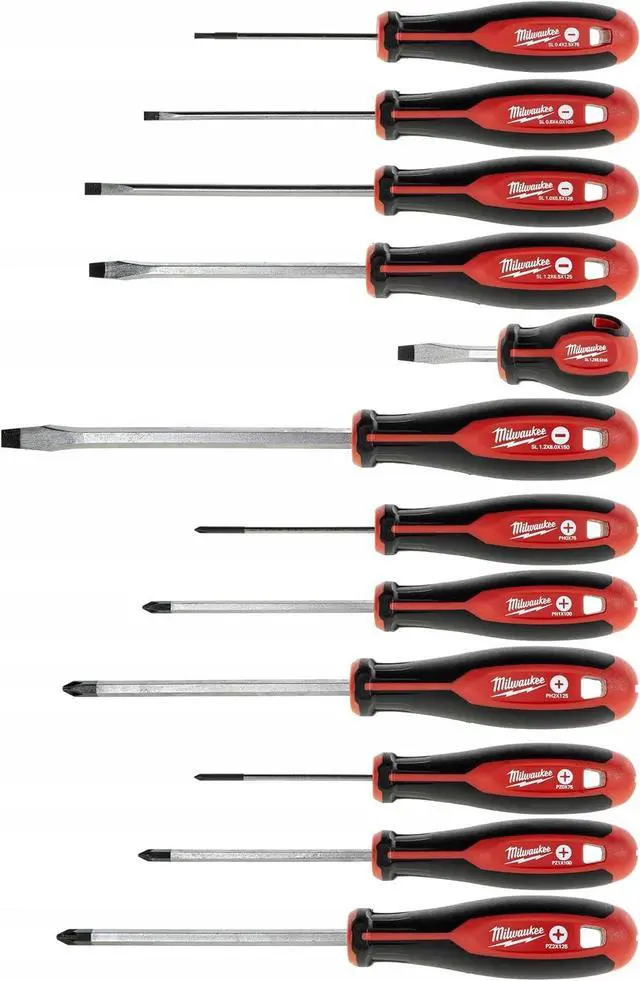 Alt view image 2 of 7 - Set of 12 Tri-Lobe Screwdrivers 4932472003 Red