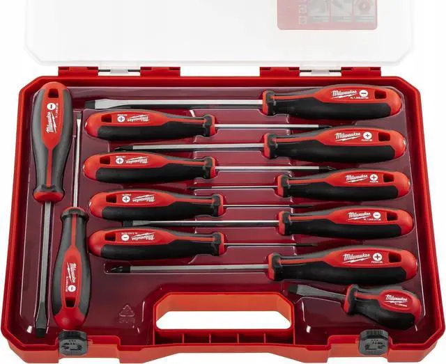Alt view image 4 of 7 - Set of 12 Tri-Lobe Screwdrivers 4932472003 Red