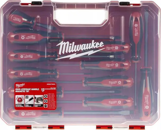 Alt view image 5 of 7 - Set of 12 Tri-Lobe Screwdrivers 4932472003 Red