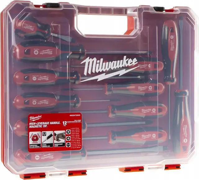 Alt view image 6 of 7 - Set of 12 Tri-Lobe Screwdrivers 4932472003 Red