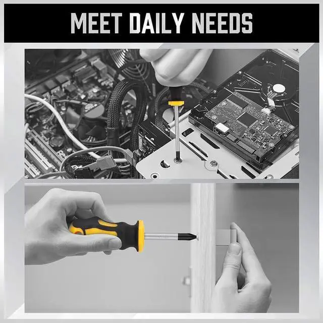 Alt view image 7 of 7 - 11-Pieces Magnetic Screw driver Magnetic 5 Phillips and 5 Flat Head Tips for Fastening and Loosening Seized